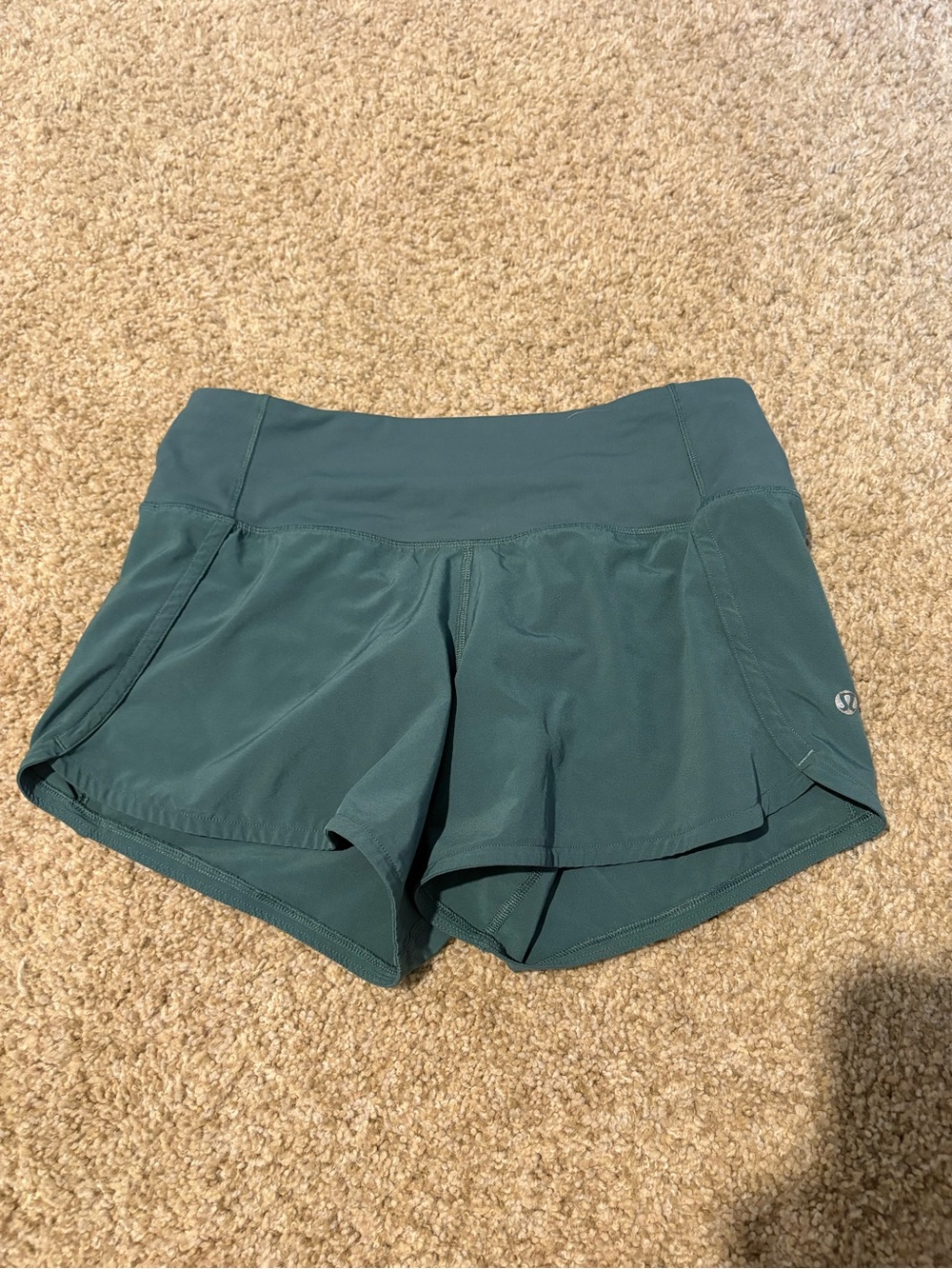 lululemon athletica Forest Green Athletic Shorts with Liner 2